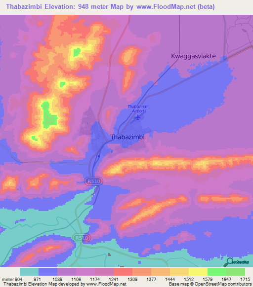 Thabazimbi,South Africa Elevation Map