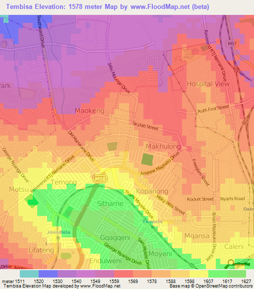 Tembisa,South Africa Elevation Map