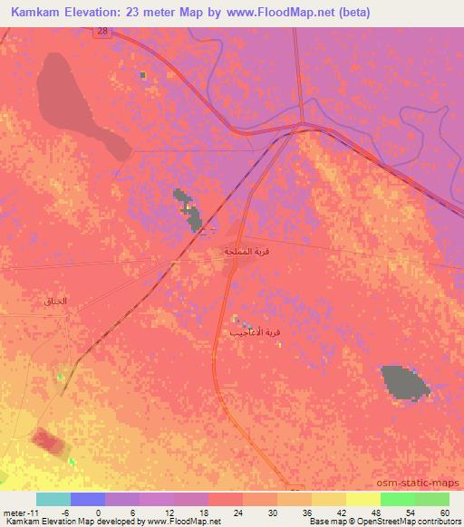 Kamkam,Iraq Elevation Map