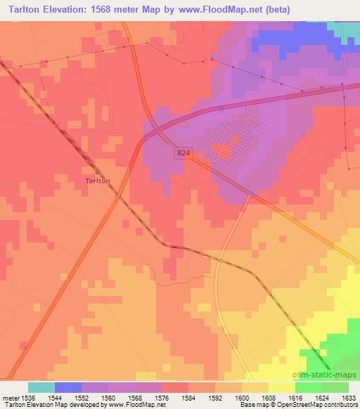 Tarlton,South Africa Elevation Map