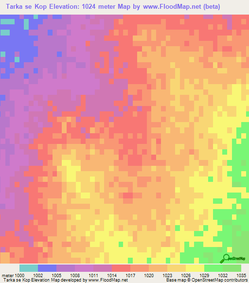 Tarka se Kop,South Africa Elevation Map