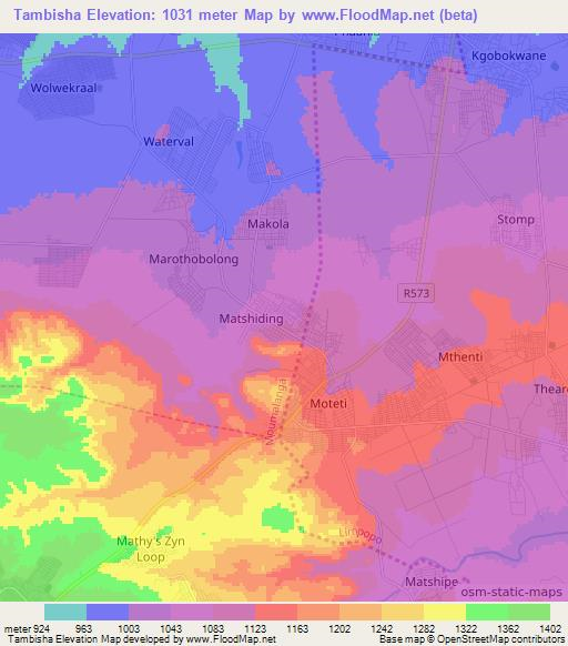 Tambisha,South Africa Elevation Map