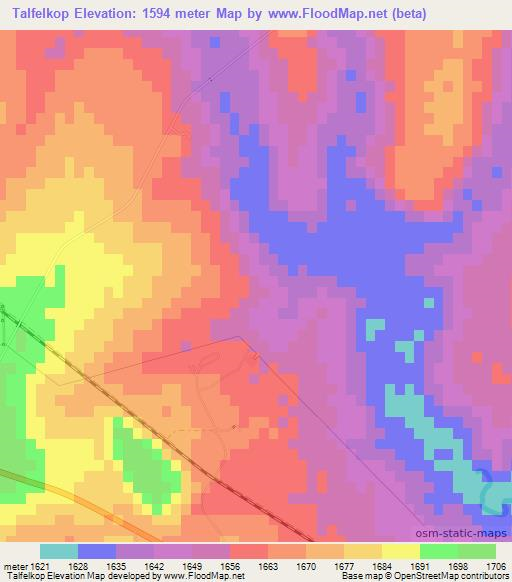 Talfelkop,South Africa Elevation Map