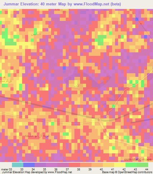 Jummar,Iraq Elevation Map