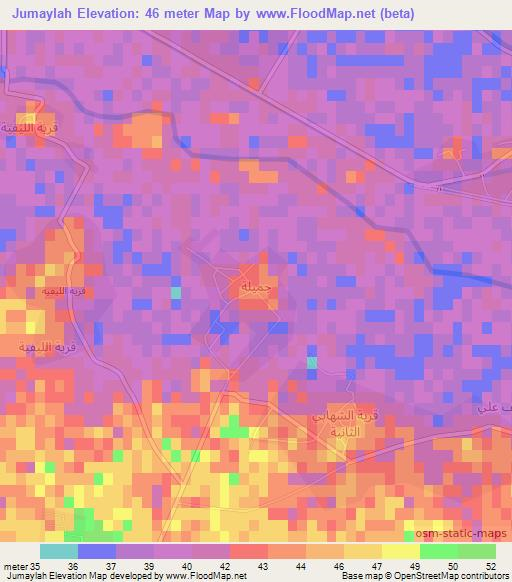 Jumaylah,Iraq Elevation Map