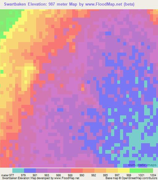 Swartbaken,South Africa Elevation Map