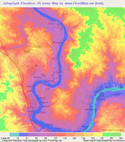 Jubayriyah,Iraq Elevation Map