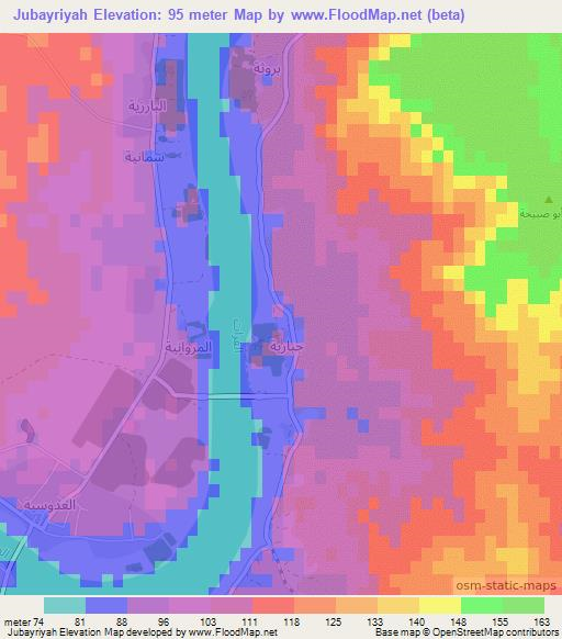 Jubayriyah,Iraq Elevation Map