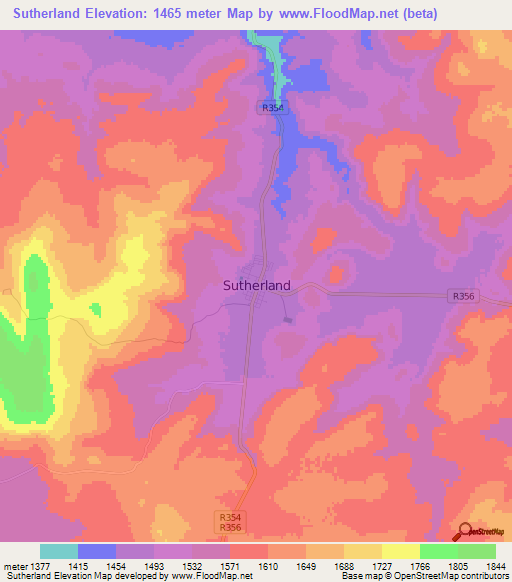 Sutherland,South Africa Elevation Map