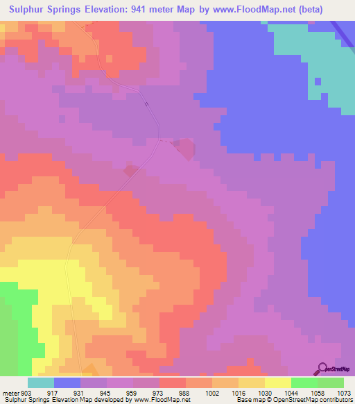 Sulphur Springs,South Africa Elevation Map