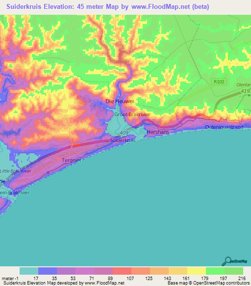 Suiderkruis,South Africa Elevation Map