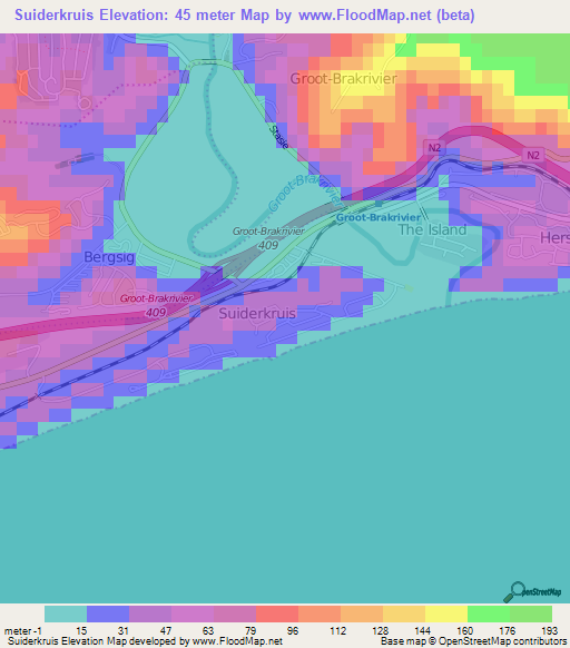 Suiderkruis,South Africa Elevation Map