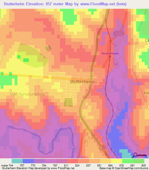 Stutterheim,South Africa Elevation Map