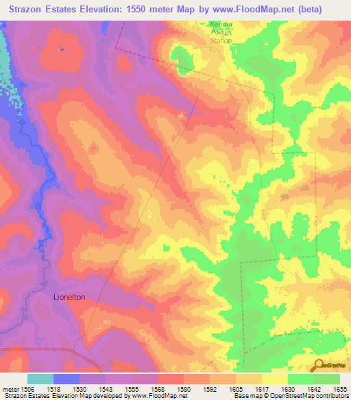 Strazon Estates,South Africa Elevation Map