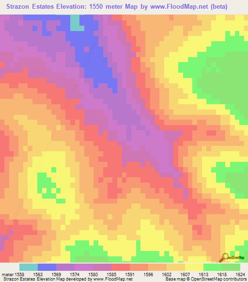 Strazon Estates,South Africa Elevation Map