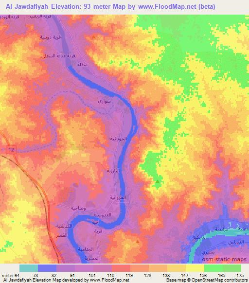 Al Jawdafiyah,Iraq Elevation Map