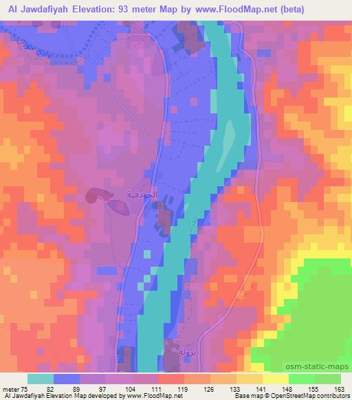 Al Jawdafiyah,Iraq Elevation Map