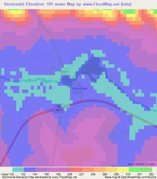 Stormsvlei,South Africa Elevation Map