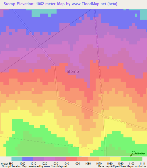 Stomp,South Africa Elevation Map