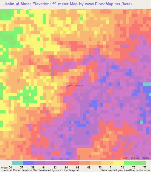 Jasim al Mutar,Iraq Elevation Map