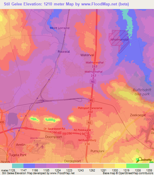 Stil Gelee,South Africa Elevation Map