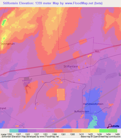 Stilfontein,South Africa Elevation Map