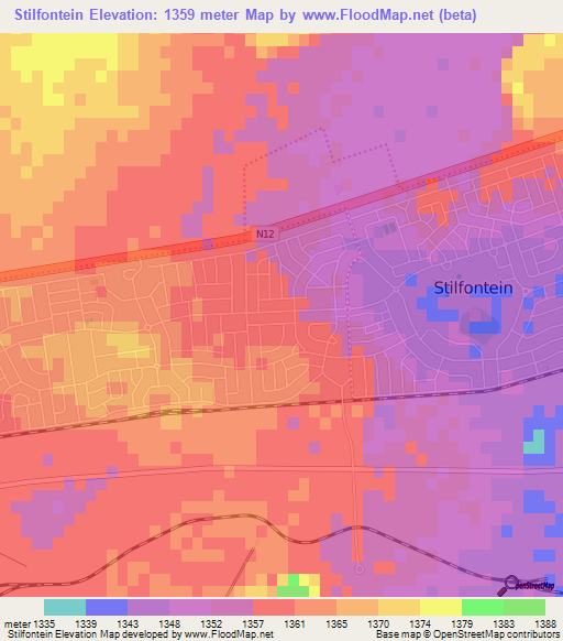 Stilfontein,South Africa Elevation Map