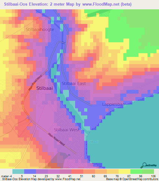 Stilbaai-Oos,South Africa Elevation Map