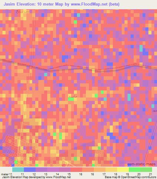 Jasim,Iraq Elevation Map