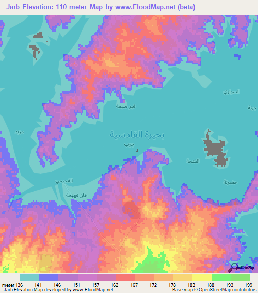 Jarb,Iraq Elevation Map