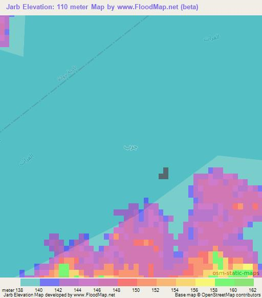 Jarb,Iraq Elevation Map