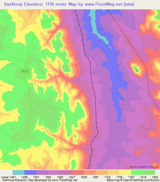 Sterkloop,South Africa Elevation Map