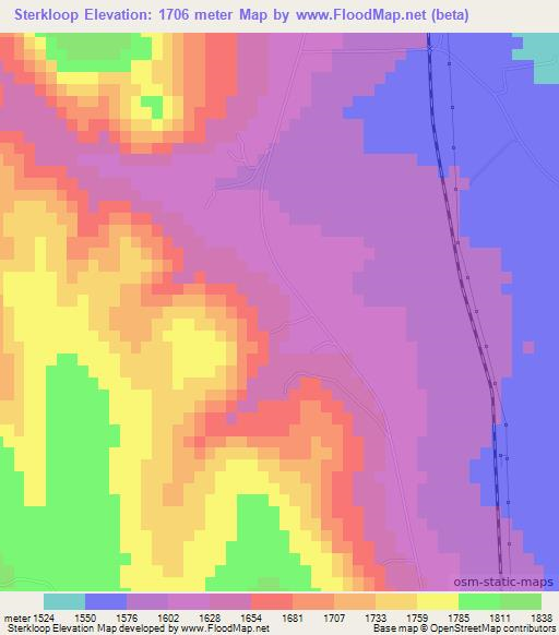 Sterkloop,South Africa Elevation Map