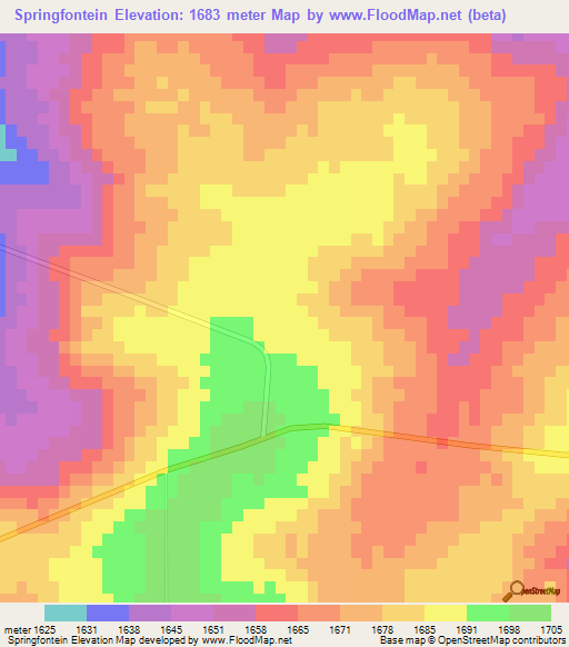 Springfontein,South Africa Elevation Map