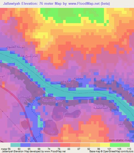 Jallawiyah,Iraq Elevation Map