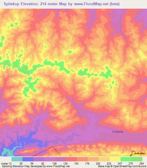 Spitskop,South Africa Elevation Map