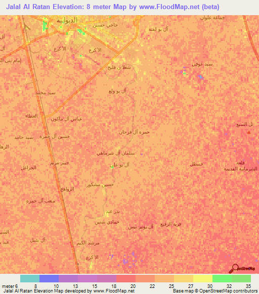 Jalal Al Ratan,Iraq Elevation Map