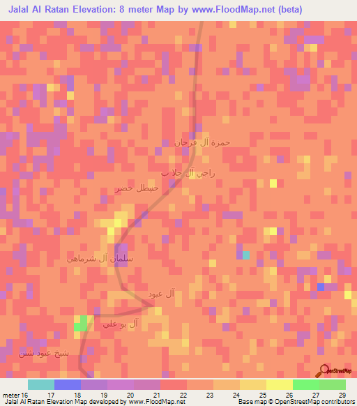 Jalal Al Ratan,Iraq Elevation Map