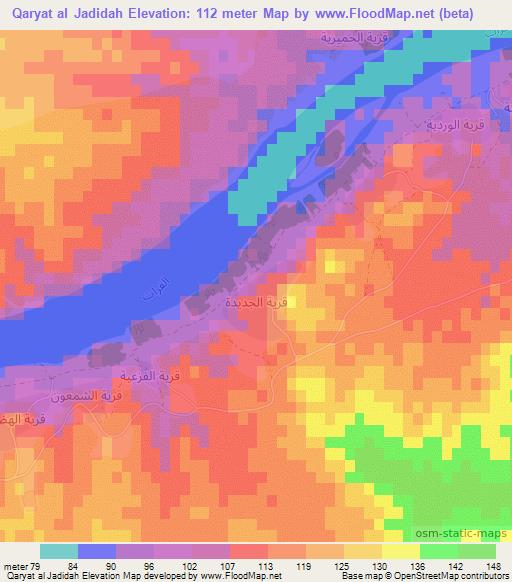 Qaryat al Jadidah,Iraq Elevation Map