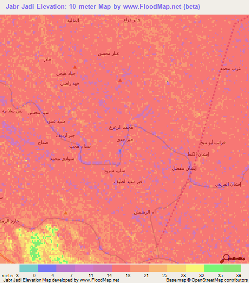 Jabr Jadi,Iraq Elevation Map