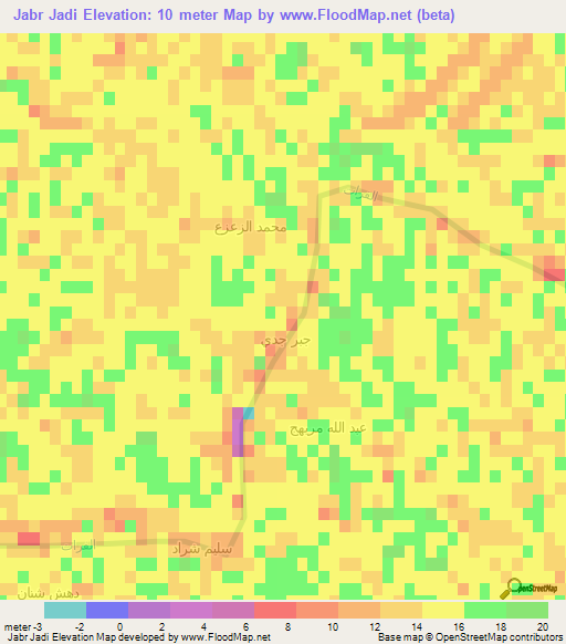 Jabr Jadi,Iraq Elevation Map