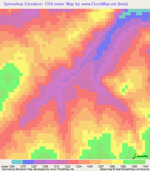 Spinnekop,South Africa Elevation Map