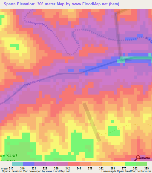 Sparta,South Africa Elevation Map