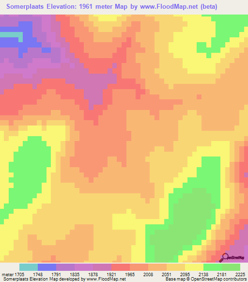 Somerplaats,South Africa Elevation Map