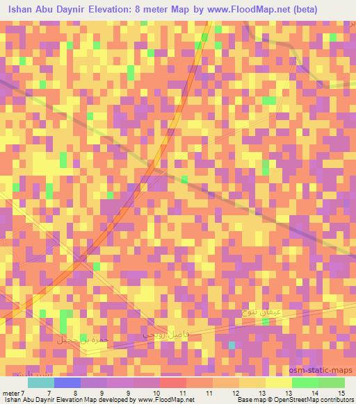 Ishan Abu Daynir,Iraq Elevation Map