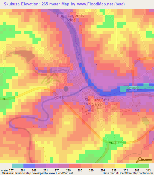 Skukuza,South Africa Elevation Map