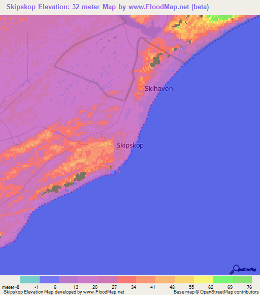 Skipskop,South Africa Elevation Map