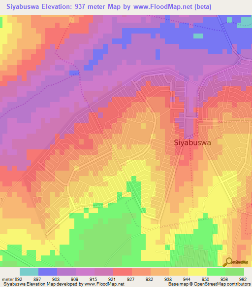 Siyabuswa,South Africa Elevation Map