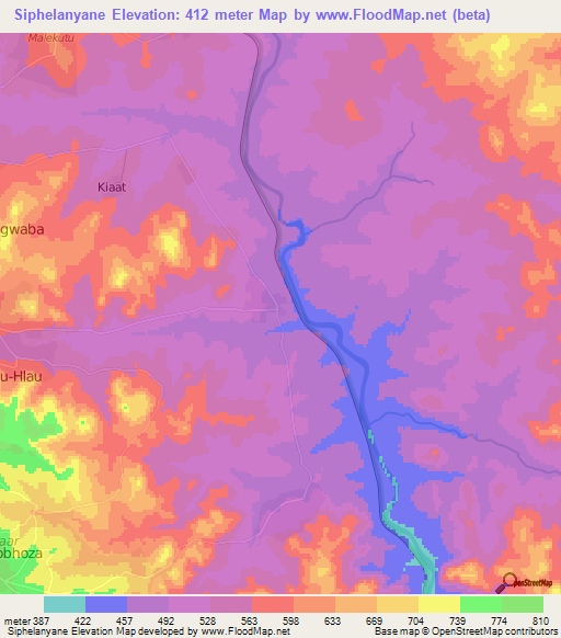 Siphelanyane,South Africa Elevation Map