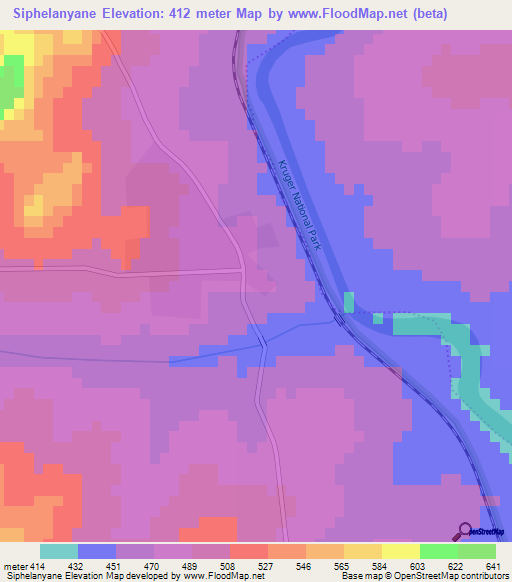 Siphelanyane,South Africa Elevation Map